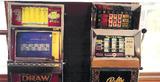 slot machines, antique slot machines, slot stands, framed glass, california antique slots